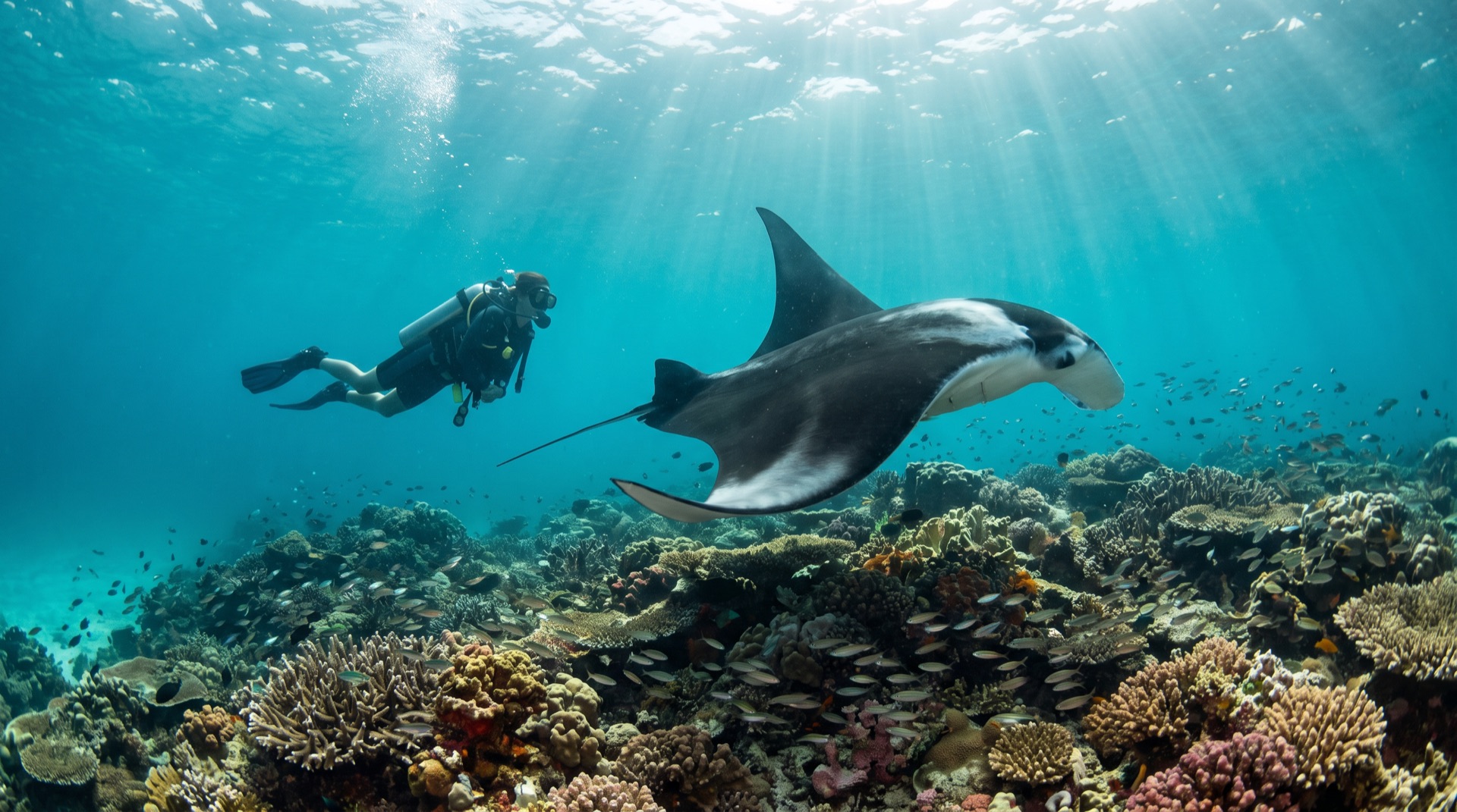 Menyelam bersama pari manta di Raja Ampat