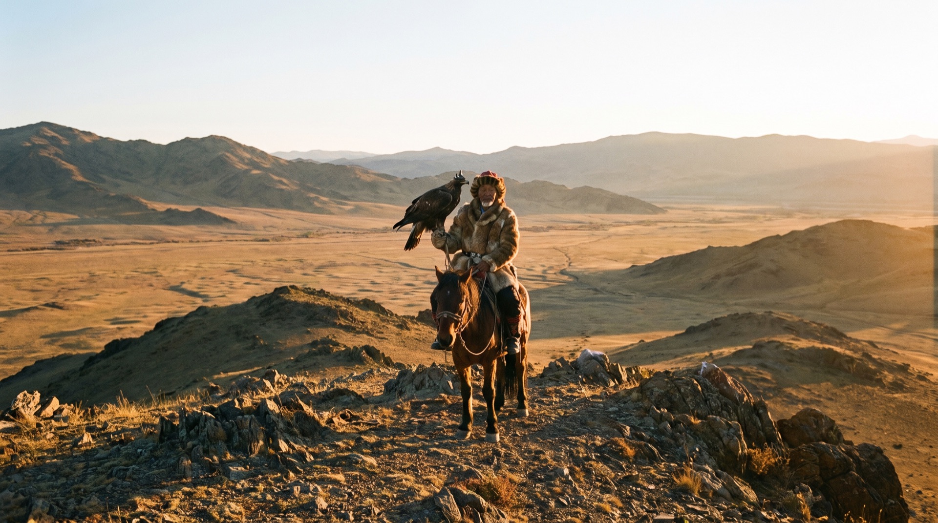 Pemburu elang di pegunungan Altai Mongolia