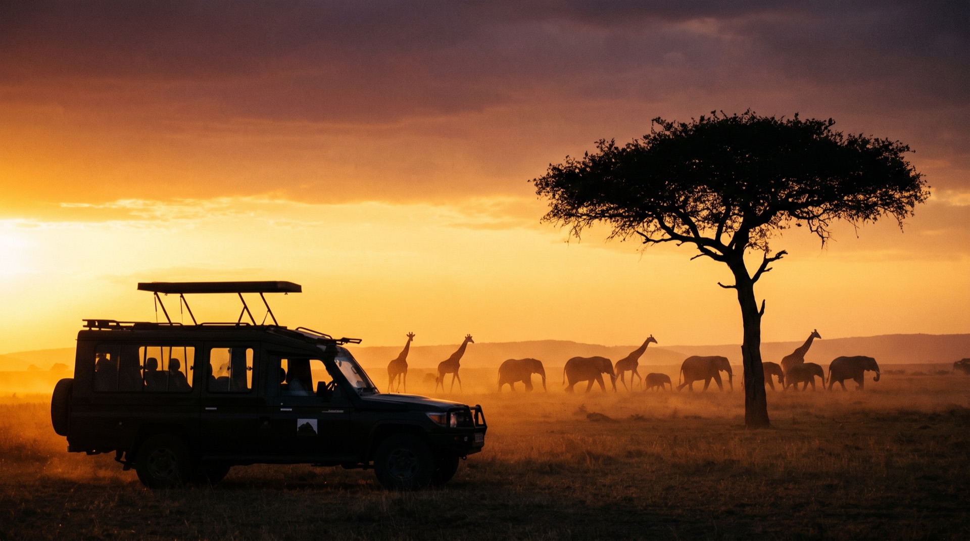 Safari golden hour di Masai Mara